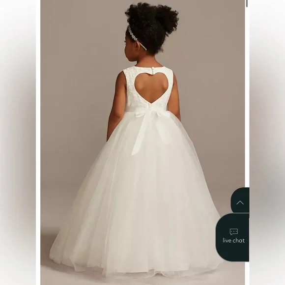 David’s Bridal flower girl dress style RK1368 size 2T soft white basket included - Picture 10 of 10